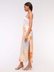 Abercrombie & Fitch Blue Strapless Floral Maxi Dress - Image 3 of 5