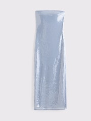 Abercrombie & Fitch Blue Strapless Sequin Occasion Midi Dress - Image 5 of 6