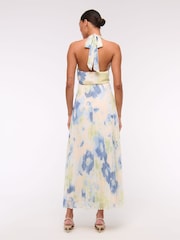 Abercrombie & Fitch Blue Printed Halter Neck Maxi Dress - Image 2 of 6