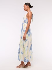 Abercrombie & Fitch Blue Printed Halter Neck Maxi Dress - Image 3 of 6