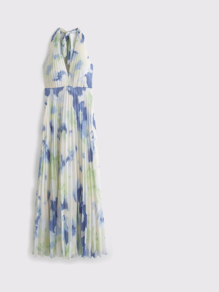 Abercrombie & Fitch Blue Printed Halter Neck Maxi Dress - Image 6 of 6