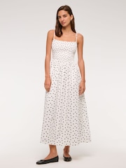 Abercrombie & Fitch Dipped Waist Strappy Midi Dress - Image 3 of 7