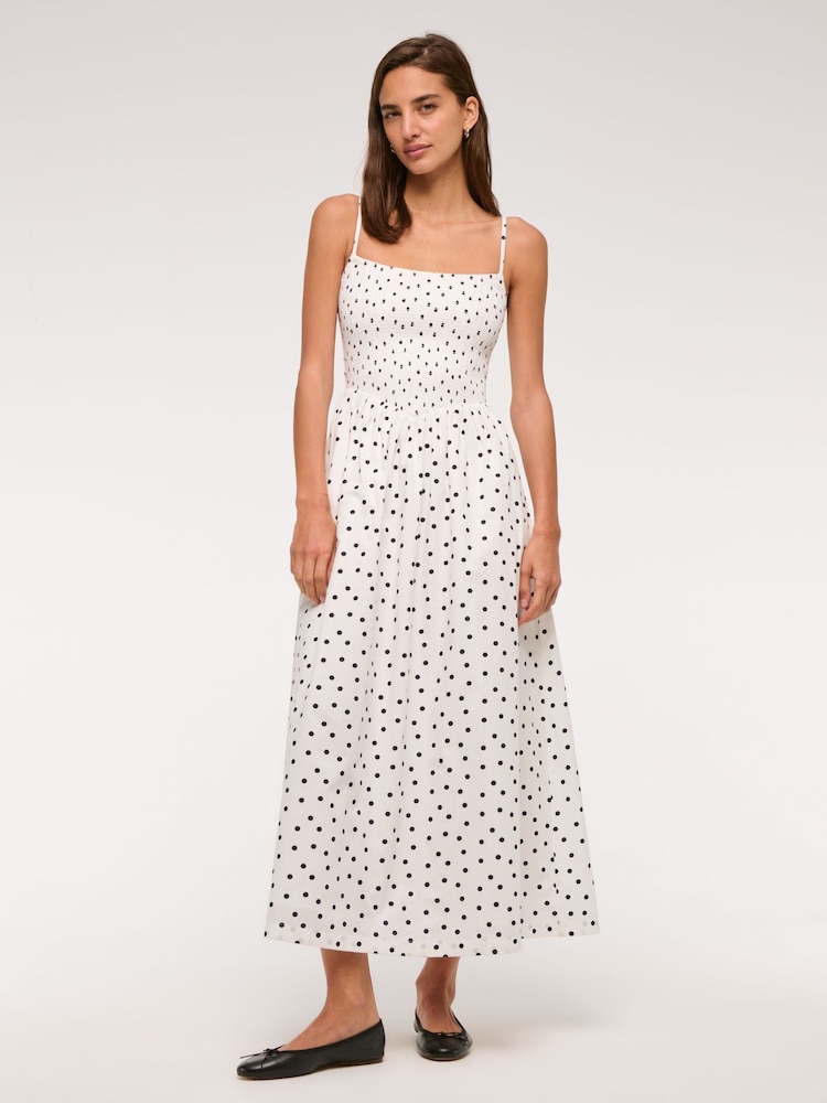 cassie button front midi dress in linen Linen Button-Down Midi Dress