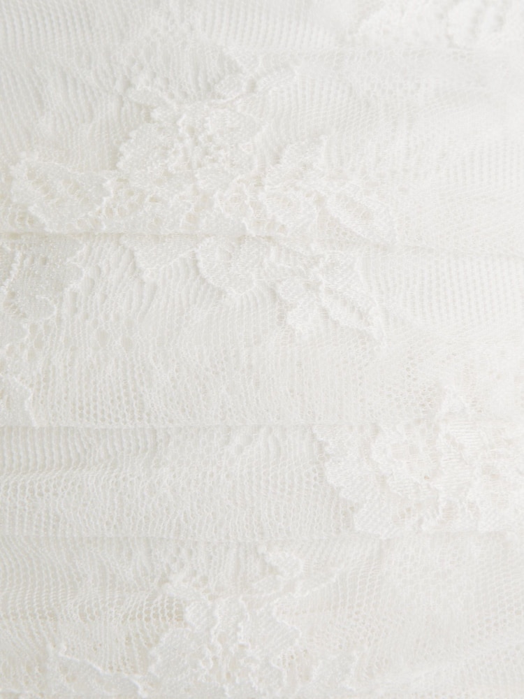 Abercrombie & Fitch Strapless Drop Waist Lace Mini White Dress - Image 7 of 7