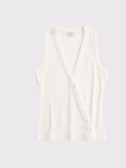 Abercrombie & Fitch Asymetric Button Through Longline Knitted Top - Image 6 of 6
