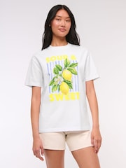 Abercrombie & Fitch Oversized Fruit Graphic Print Short Sleeve T-Shirt - Image 1 of 6