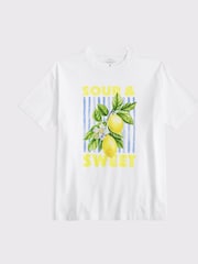 Abercrombie & Fitch Oversized Fruit Graphic Print Short Sleeve T-Shirt - Image 6 of 6