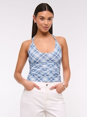 Abercrombie & Fitch Blue Knotted Strap Halter Neck Top - Imagem 2 de 6