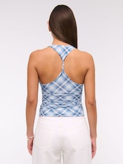 Abercrombie & Fitch Blue Knotted Strap Halter Neck Top - Imagem 3 de 6