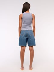 Abercrombie & Fitch Blue Ribbed 100% Cotton Tank Top - Imagen 5 de 6