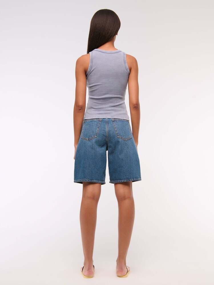 Abercrombie & Fitch Blue Ribbed 100% Cotton Tank Top - Image 5 of 6