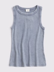 Abercrombie & Fitch Blue Ribbed 100% Cotton Tank Top - Imagen 6 de 6