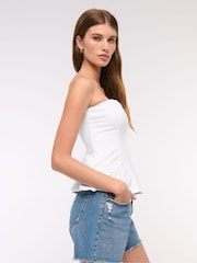 Abercrombie & Fitch Strapless Peplum Tailored Tube Top - Image 2 of 6