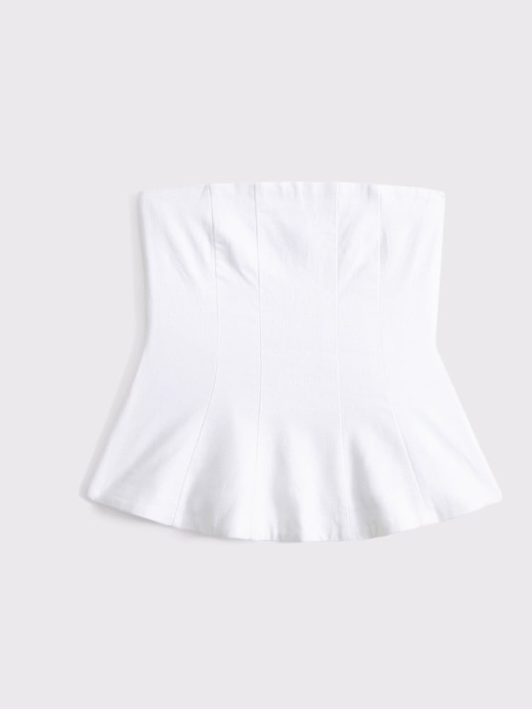 Abercrombie & Fitch Strapless Peplum Tailored Tube Top - Image 6 of 6