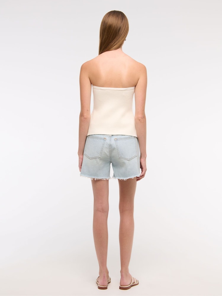 Abercrombie & Fitch Strapless Button Through Knitted Tube Top - Image 2 of 6