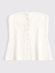 Abercrombie & Fitch Strapless Button Through Knitted Tube Top - Image 6 of 6