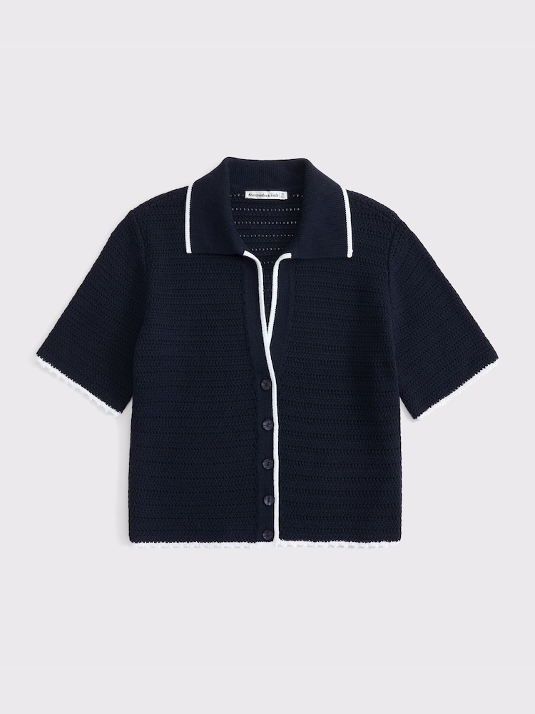 Abercrombie & Fitch Textured Knitted 100% Cotton Shirt - Image 1 of 1