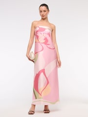 Abercrombie & Fitch Pink Strapless Slip Floral Maxi Dress - Image 3 of 7