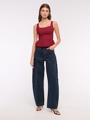 Abercrombie & Fitch Poplin Bubble Hem Sleeveless Top - Image 4 of 6