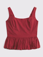 Abercrombie & Fitch Poplin Bubble Hem Sleeveless Top - Image 6 of 6