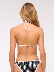Abercrombie & Fitch Polka Dot Halter String Triangle Black Bikini Top - Image 4 of 6