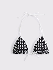Abercrombie & Fitch Polka Dot Halter String Triangle Black Bikini Top - Image 6 of 6
