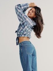 Abercrombie & Fitch Blue Medium Dark Clean Low Rise Baggy Jeans - Image 2 of 3