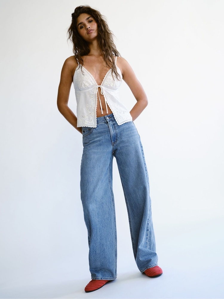 Abercrombie & Fitch Blue Medium Low Rise Ultra Loose Jeans - Image 1 of 9