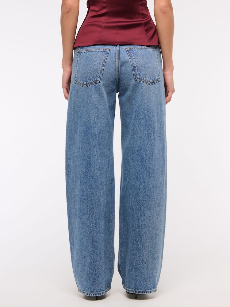 Abercrombie & Fitch Blue Medium Low Rise Ultra Loose Jeans - Image 5 of 9