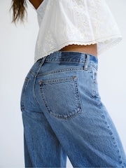 Abercrombie & Fitch Blue Medium Low Rise Ultra Loose Jeans - Image 8 of 9