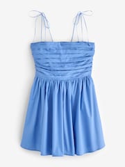 Blau - Abercrombie & Fitch Tie Shoulder Strap Mini Dress - Bild 1 von 1