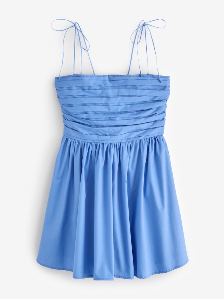 Blau - Abercrombie & Fitch Tie Shoulder Strap Mini Dress - Bild 1 von 1