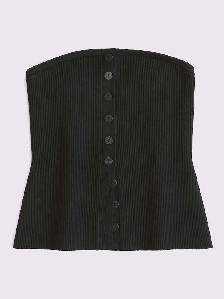Abercrombie & Fitch Strapless Button Through Knitted Tube Top - Image 6 of 6
