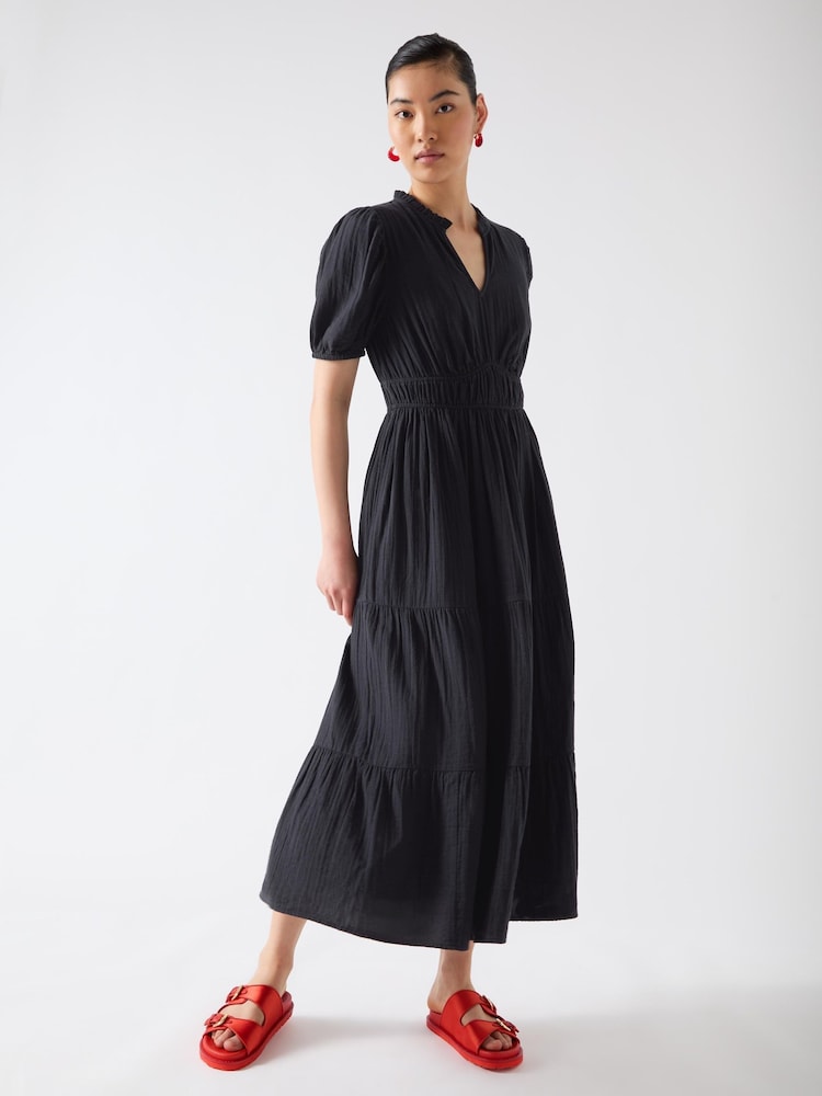 LK Bennett Felicity Spring Gather Detail 100% Cotton Dress - Image 1 of 3