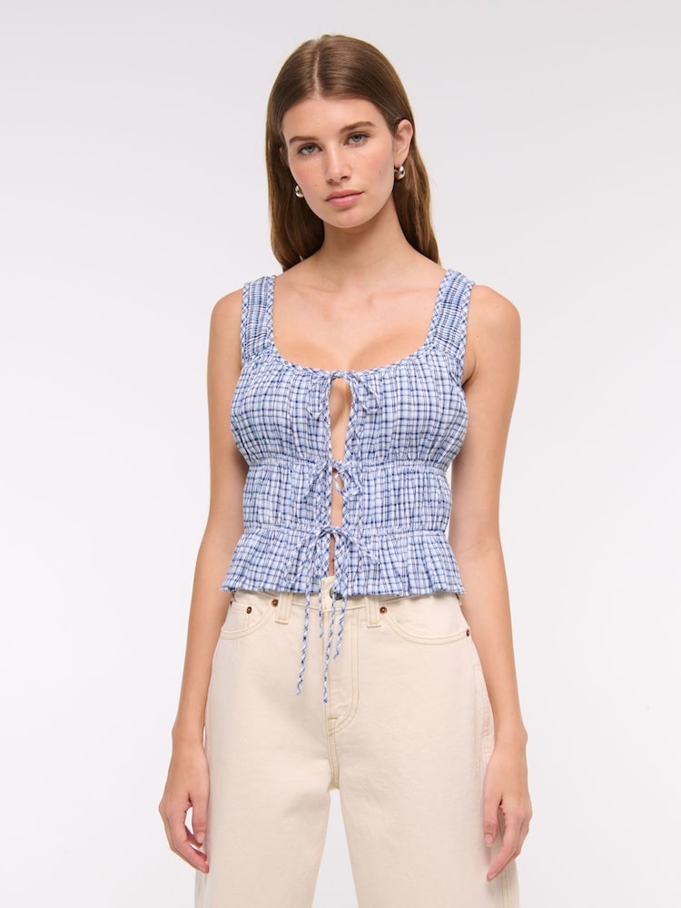 Abercrombie & Fitch Ruched Tie Front Top - Image 2 of 7