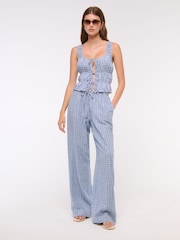 Abercrombie & Fitch Ruched Tie Front Top - Image 6 of 7