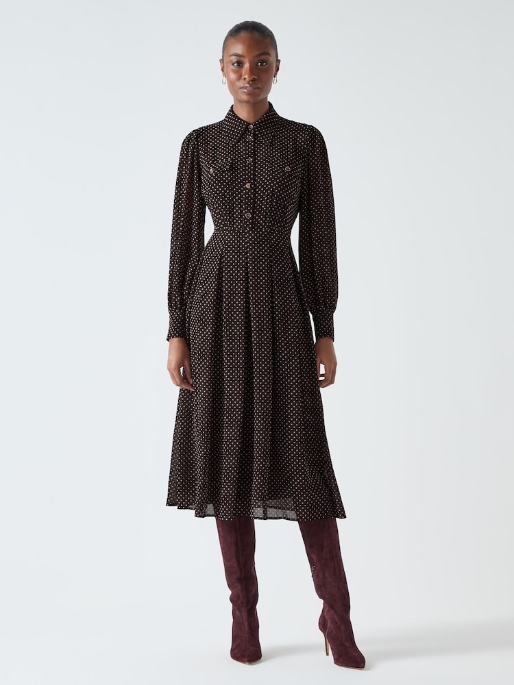 LK Bennett – Cody – Hemdkleid mit Punkte-Print und Taschen - Bild 1 von 4 LK Bennett – Cody – Hemdkleid mit Punkte-Print und Taschen - Bild 1 von 4