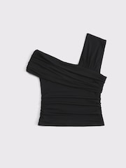 Abercrombie & Fitch Slinky Jersey Black Wrap Top - Imagen 6 de 6