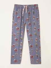 FatFace Blue Shelter Moose Print Pyjama Bottoms - Image 6 of 6