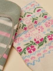 Cream Pink Green - Joules Bessie Invisible Socks - Bild 3 von 3
