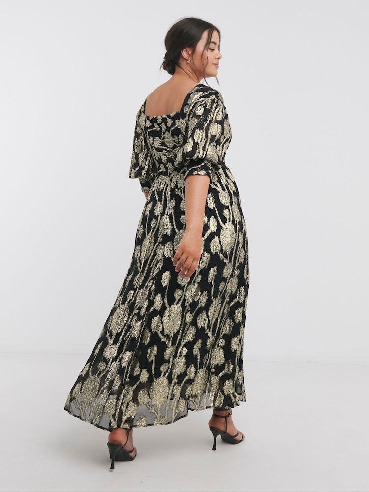 Simply Be Jacquard Maxi Dress - Image 2 of 4