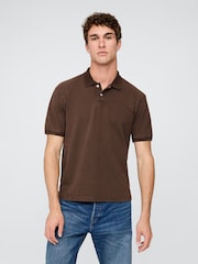 Gap Brown Cotton Pique Short Sleeve Polo Shirt - Image 1 of 5