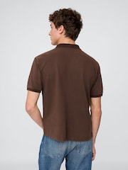 Gap Brown Cotton Pique Short Sleeve Polo Shirt - Image 2 of 5