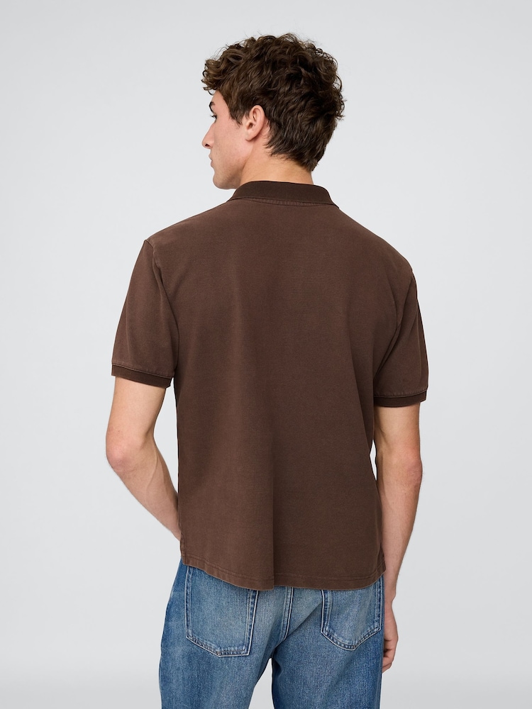 Gap Brown Cotton Pique Short Sleeve Polo Shirt - Image 2 of 5