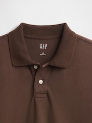 Gap Brown Cotton Pique Short Sleeve Polo Shirt - Image 5 of 5