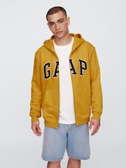 Gap Yellow Relaxed Logo Zip Up Hoodie - Image 1 of 4