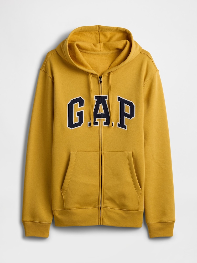 Gap Yellow Relaxed Logo Zip Up Hoodie - Image 4 of 4