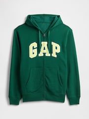 Gap Green Relaxed Logo Zip Up Hoodie - Image 4 of 4
