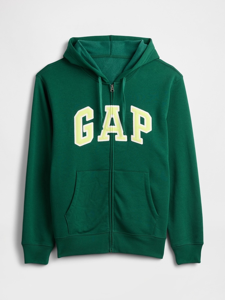 Gap Green Relaxed Logo Zip Up Hoodie - Image 4 of 4