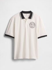 Gap Neutral/Black Athletic Logo Pique Short Sleeve Polo Shirt - Image 4 of 4